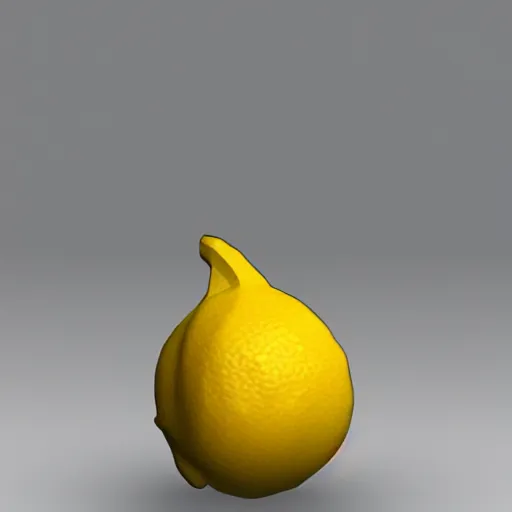 Prompt: a high quality render of a low poly lemon, artstation