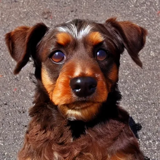 Image similar to a heart shaped brown yorkshire dog made of chocolate