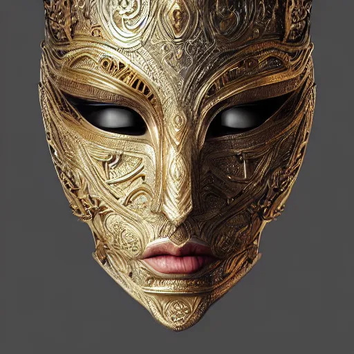 Image similar to Very very very very highly detailed epic photo of face with venetian mask, intricate, dystopian, sci-fi, extremely detailed, digital painting, artstation, concept art, smooth, sharp focus, illustration, intimidating lighting, incredible art by Artgerm