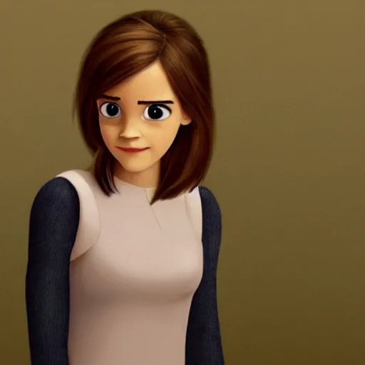 Image similar to pixar animation of emma watson, dreamworks