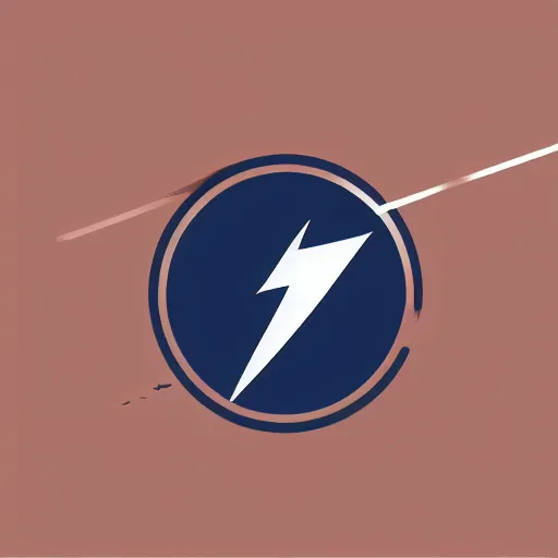 Image similar to dignity found, logo, symbolism, blue, black background, lightning bolt, professional, artstation, black gradient, trending, 8k, high contrast,