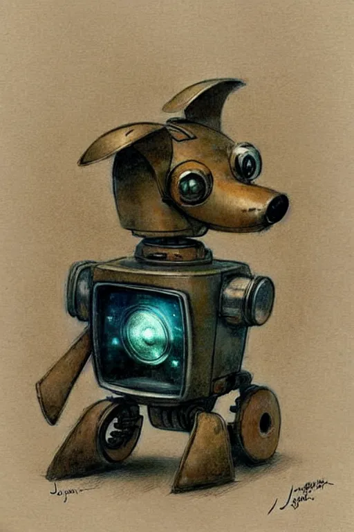 Prompt: (((((1950s robot tv dog . muted colors.))))) by Jean-Baptiste Monge !!!!!!!!!!!!!!!!!!!!!!!!!!!!!!