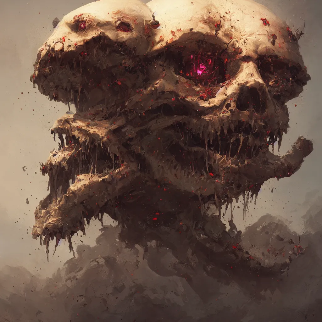 Image similar to giant clown skull landfill, digital painting by greg rutkowski and gaston bussiere, trending on artstation, cgsociety contest winner, zbrush, intricately defined, comprehensive art, 4 k