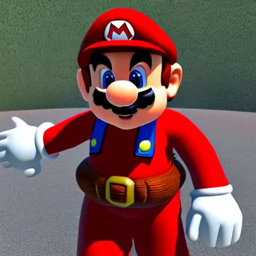 Prompt: Xavi Hernandez as mario in super mario 64