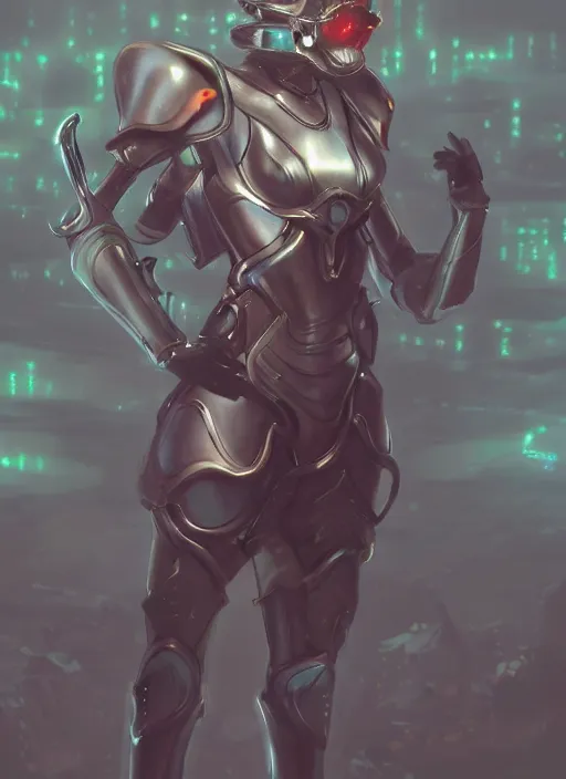 Image similar to of a full body, center frame hyper realistic digital arthero pose of a timepunk war cleric in a futuristic pearl armor, antenna tech helmet, dark gloomy environment. trending on artstation, art by lois van baarle by sung choi by john kirby artgerm style pascal blanche