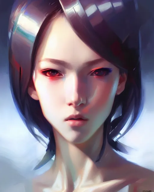 Prompt: portrait Anime space cyborg, pretty face, realistic shaded Perfect face, fine details. realistic shaded lighting by Ilya Kuvshinov Giuseppe Dangelico Pino and Michael Garmash and Rob Rey, IAMAG premiere, aaaa achievement collection,