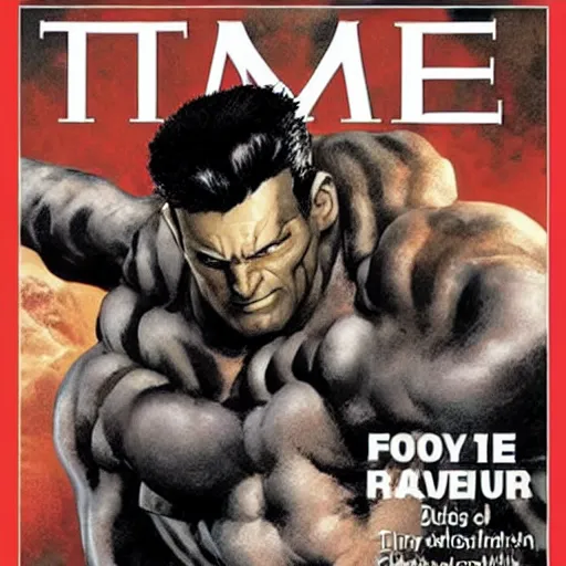 Image similar to Time Magazine cover of Colossus from Xmen