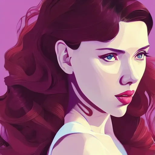 Image similar to scarlett johansson. clean cel shaded vector art. shutterstock. behance hd by lois van baarle, artgerm, helen huang, by makoto shinkai and ilya kuvshinov, rossdraws, illustration, art by ilya kuvshinov