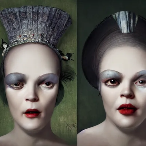 Prompt: two very close faces by ray caesar