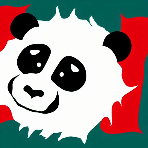 Image similar to vector art of welsh dragon and cute panda mixed, intercrossed, chimera, welsh flag, adobe illustrator