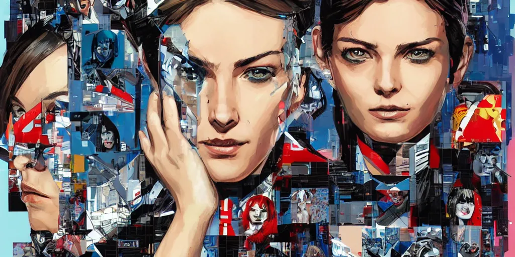 Image similar to a portrait of a single female android, by MARVEL comics and Sandra Chevrier, 4k