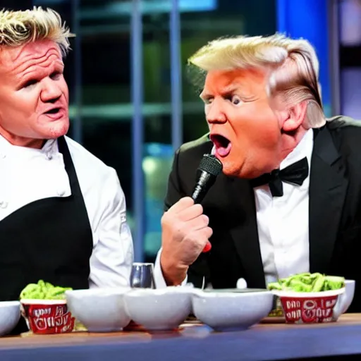 Image similar to gordon ramsay yelling and shouting at donald trump