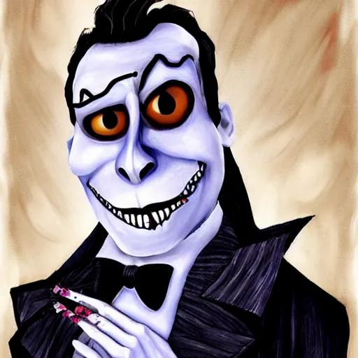 Prompt: portrait of John Travolta, a nightmare before Christmas style