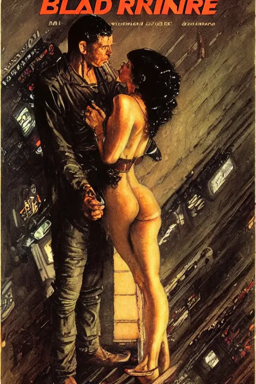 Prompt: blade runner painted by Norman Rockwell