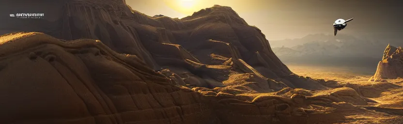 Prompt: prometheus movie - spaceship fly over ( desert, plain, city, ice, jungle, ocean, mountains, volcano, spaceport ), 8 k, acanthus scroll, ceremonial clouds, dripping paint, sharp focus, 8 k, ultra hd, sense of awe, highly detailed, hyper realistic, intricate, science journal cover, artstation, art gem