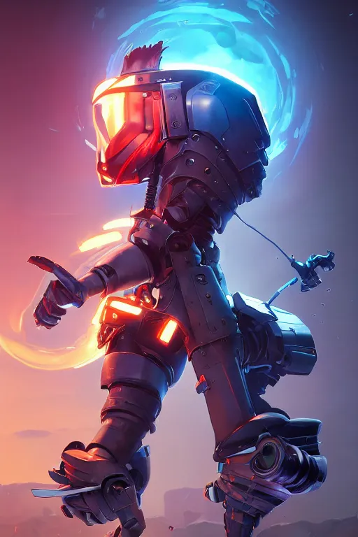 Image similar to epic mask helmet robot ninja portrait stylized as fornite style game design fanart by concept artist gervasio canda, behance hd by jesper ejsing, by rhads, makoto shinkai and lois van baarle, ilya kuvshinov, rossdraws global illumination radiating a glowing aura global illumination ray tracing hdr render in unreal engine 5