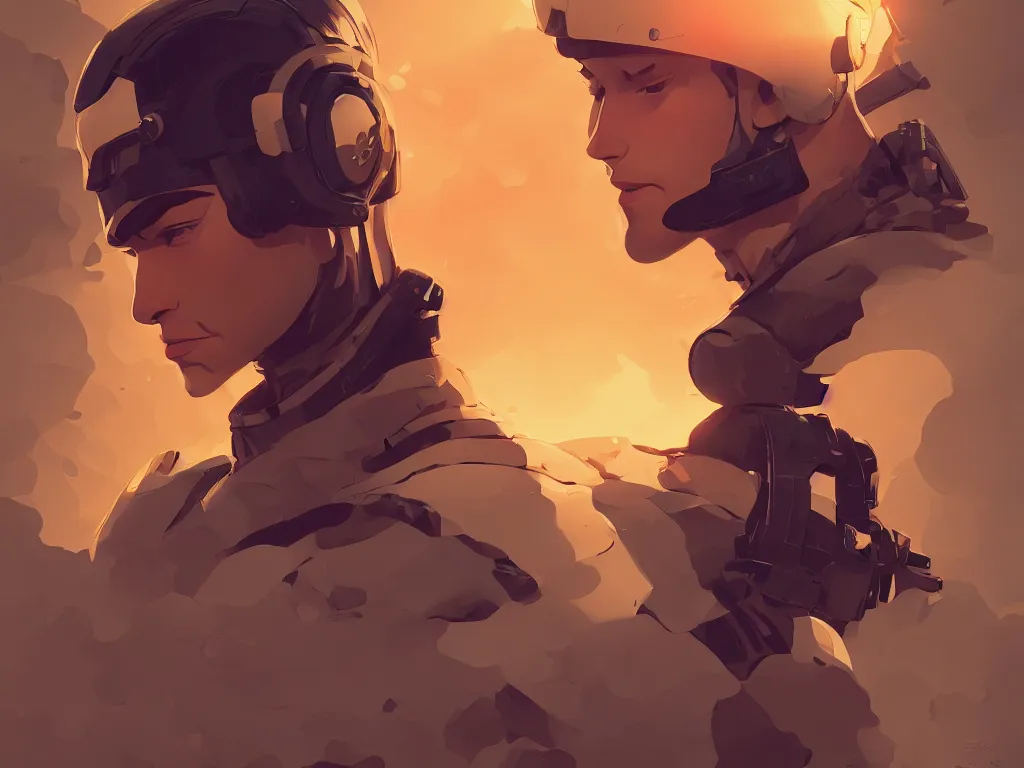 Image similar to soldier smooth face median photoshop filter cutout vector behance hd by artgerm, jesper ejsing, by rhads, makoto shinkai and lois van baarle, ilya kuvshinov, rossdraws, illustration, art by ilya kuvshinov and gustav klimt