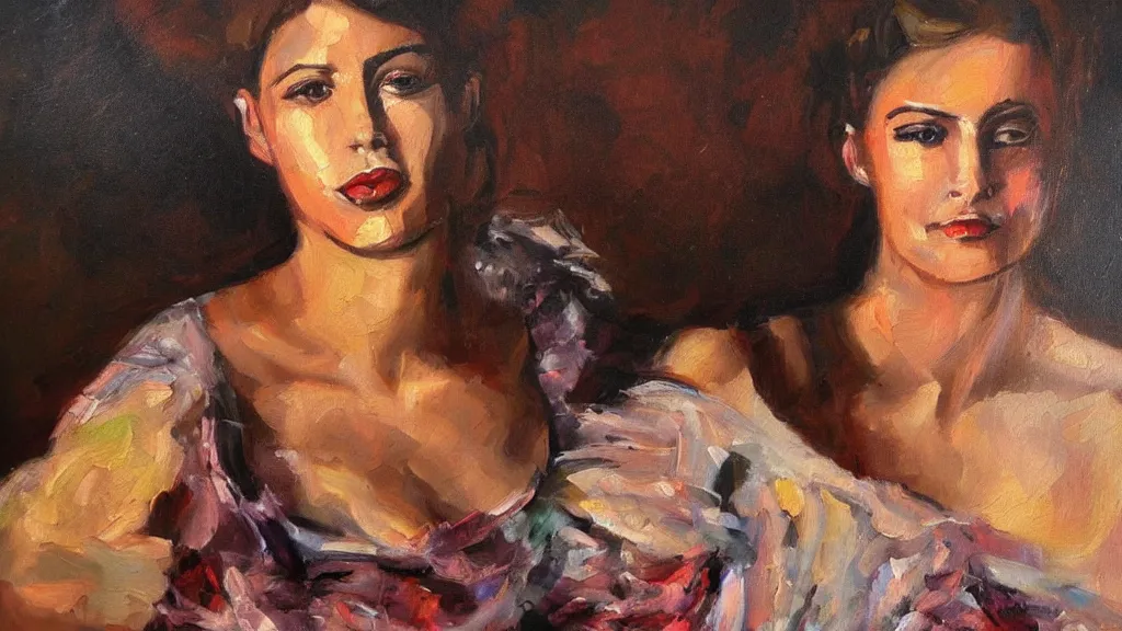 Prompt: the most beautiful woman, an expressive oil painting
