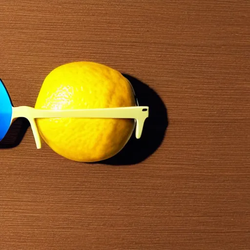 Prompt: a lemon with sunglasses