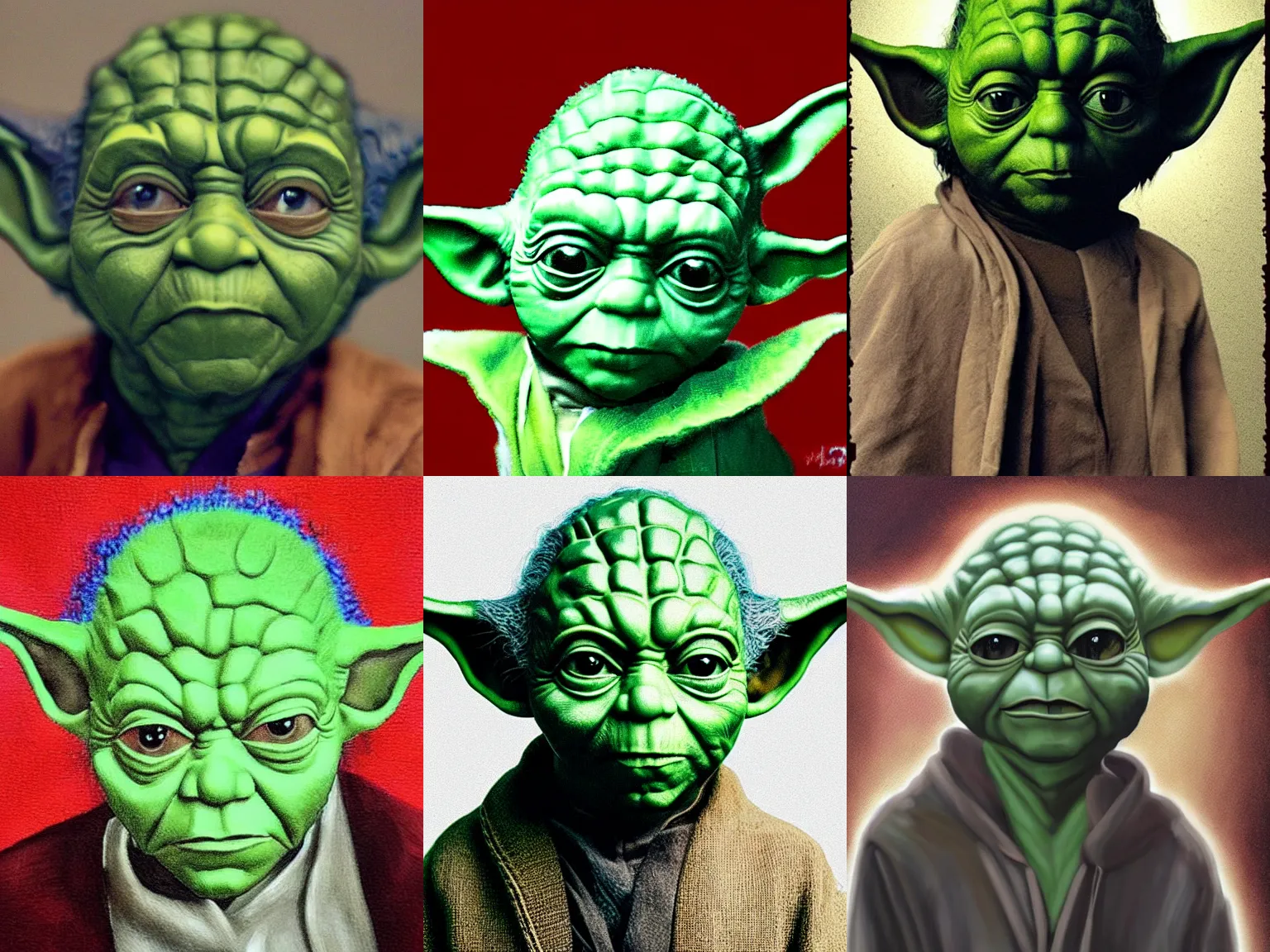 Prompt: portrait of yoda, mixed with morgan freeman