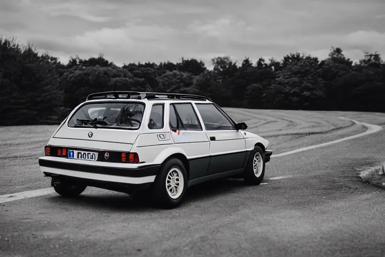 Prompt: 2055 Lancia Delta Integrale BMW M1 estate wagon, XF IQ4, 150MP, 50mm, F1.4, ISO 200, 1/160s, natural light, Adobe Photoshop, Adobe Lightroom, photolab, Affinity Photo, PhotoDirector 365