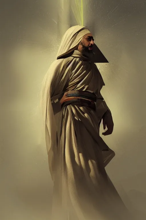 Prompt: egyptian monk, religious, portrait, powerfull, intricate, elegant, volumetric lighting, digital painting, highly detailed, artstation, sharp focus, illustration, ruan jia