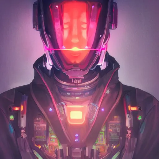 Image similar to cyberpunk japanesse man with neon lights, with techware, intricate, elegant, highly detailed, digital painting, japanese, unreal engine 5, trending on artstation, concept art, studio ghibli, illustration, art by artgerm and greg rutkowski and alphonse mucha