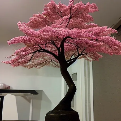 Image similar to a sculpture of sakura tree on the table