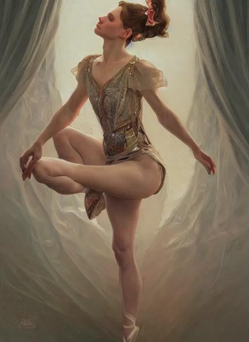 Image similar to ultra realistic illustration, ballerina, sci - fi, fantasy, intricate, elegant, highly detailed, digital painting, artstation, concept art, smooth, sharp focus, illustration, art by artgerm and alphonse mucha