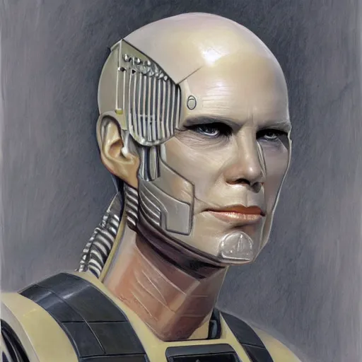 Image similar to locutus of borg from star trek the next generation. realistic concept art painting,