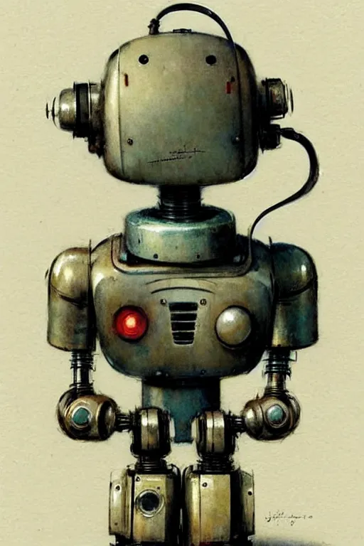 Image similar to ( ( ( ( ( 1 9 5 0 s robot cute robot pet wheeled tracked. muted colors. ) ) ) ) ) by jean - baptiste monge!!!!!!!!!!!!!!!!!!!!!!!!!!!!!!