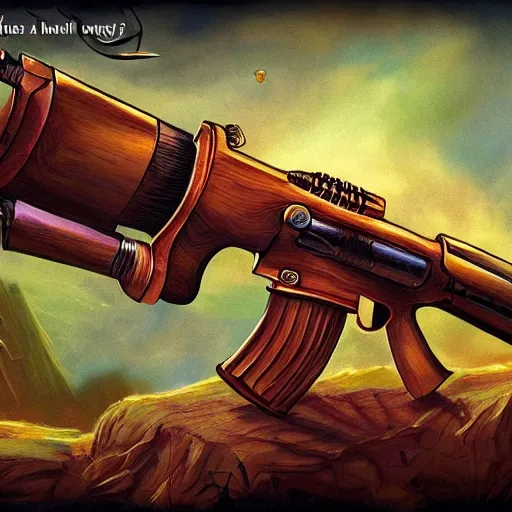 Image similar to a honeybee gun, fantasy art