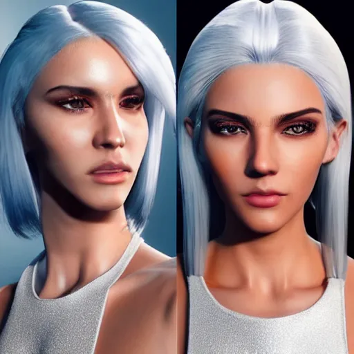 Prompt: “These 3D portraits are unbelievably incerdibly realistic. unreal engine 5. nvidia hairworks. portrait of Gorgeous girl with white hair futuristic. In bodysuit. Magic sparkles. very high detailed. By Charli Amani. ultra by Vishwesh Taskar By Bobbang. perfect facial detail, beautiful, elegant