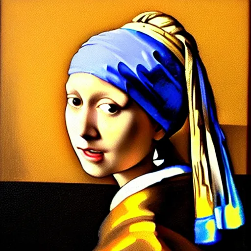 Image similar to greg manchess portrait painting of the girl with the pearl earring with the face of mona lisa, medium shot, asymmetrical, profile picture, organic painting, sunny day, matte painting, bold shapes, hard edges, street art, trending on artstation, by huang guangjian and gil elvgren and gerald brom