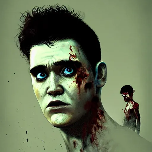 Image similar to young morrisey as a zombie, 7 days to die zombie, fine art, award winning, intricate, elegant, sharp focus, cinematic lighting, rimlight, digital painting, 8 k concept art, art by z. w. gu, art by brom, art by michael hussar, 8 k