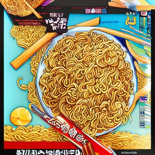 Prompt: tonkatsku ramen noodles anime vibrant ultra detailed