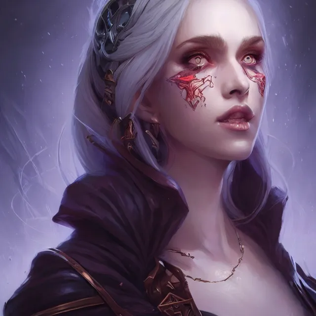 Image similar to beautiful necromancer girl, d & d, fantasy, portrait, highly detailed, headshot, digital painting, trending on artstation, concept art, sharp focus, illustration, art by artgerm and greg rutkowski and magali villeneuve