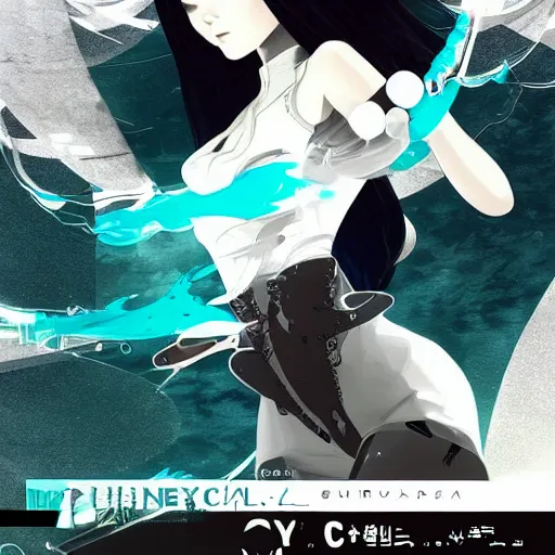 Image similar to luxury advertisement, white and teal colors. highly detailed post-cyberpunk sci-fi asian city in style of cytus and deemo, mysterious vibes, by Ilya Kuvshinov, by Greg Tocchini, nier:automata, set in half-life 2, beautiful with eerie vibes, very inspirational, very stylish, surrealistic, perfect digital art, mystical journey in strange world, bastion game