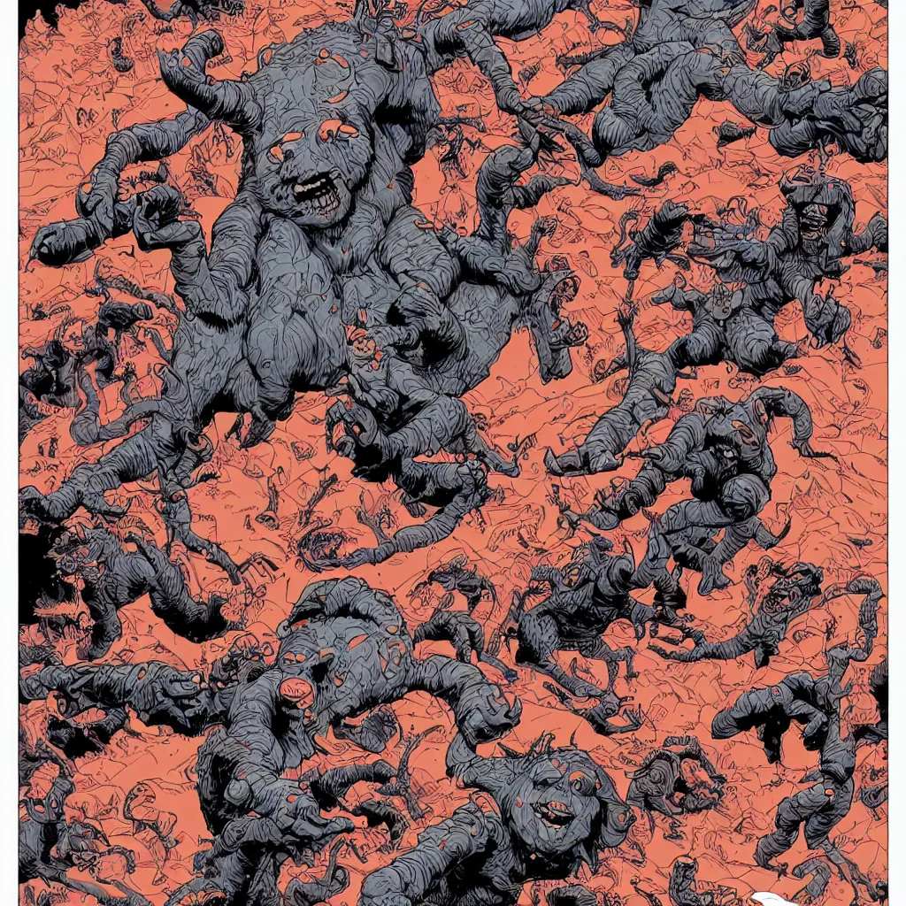 Image similar to the thing 1 9 8 2 movie monster, in the style of james jean and laurie greasley, dynamic composition, dramatic lighting, hyper - realistic, ultra detailed