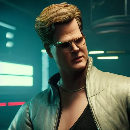 Image similar to cary elwes in cyberpunk 2 0 7 7, unreal engine 5 4 k, hyperdetailed photorealism