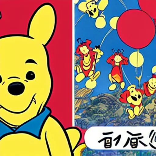 Prompt: winnie the pooh, japanese comic book style