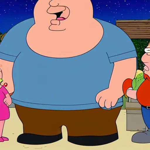 Image similar to family guy episode with fat chuck