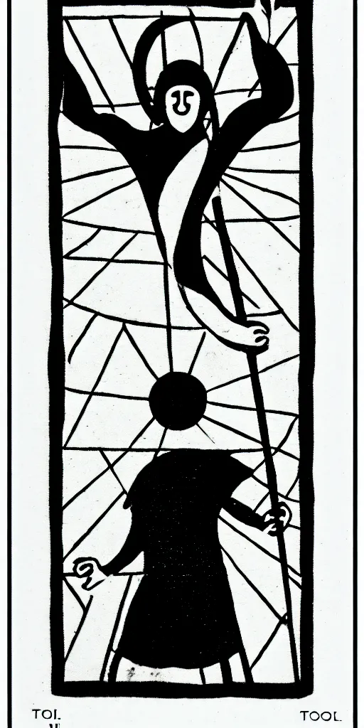 Image similar to the fool tarot card by karl gerstner, minimal, geometric, black and white monochrome, bordered, centered, in frame, 8 k scan