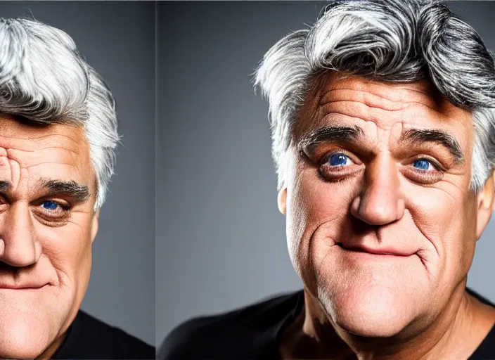 Image similar to photo still of jay leno!!!!!!!! at age 4 6 years old 4 6 years of age!!!!!!!! dirty and homeless, 8 k, 8 5 mm f 1. 8, studio lighting, rim light, right side key light