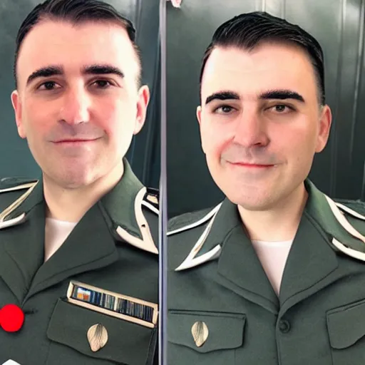 Image similar to old punny male military commander clean shave, no beard, in the style of Atey Ghailan