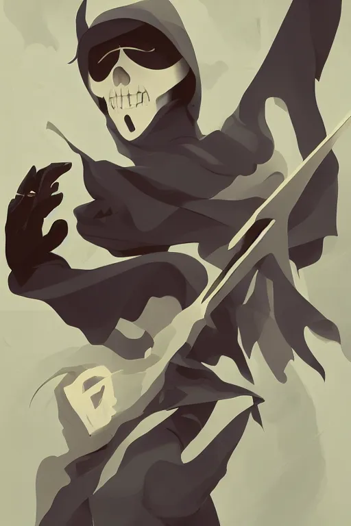 Image similar to face icon vector minimalist grim reaper, loftis, cory behance hd by jesper ejsing, by rhads, makoto shinkai and lois van baarle, ilya kuvshinov, rossdraws global illumination