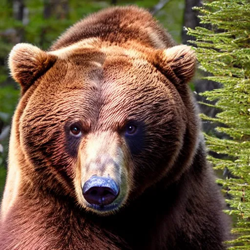 Image similar to trail cam footage of a bear, highly detailed, 4 k