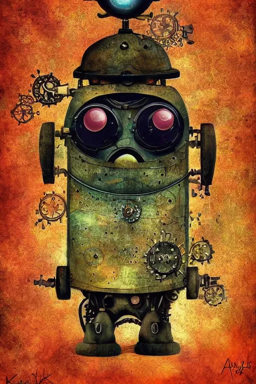 Prompt: robot pug, made out of a steam engine, fairytale, magic realism, steampunk, mysterious, vivid colors, by andy kehoe, amanda clarke