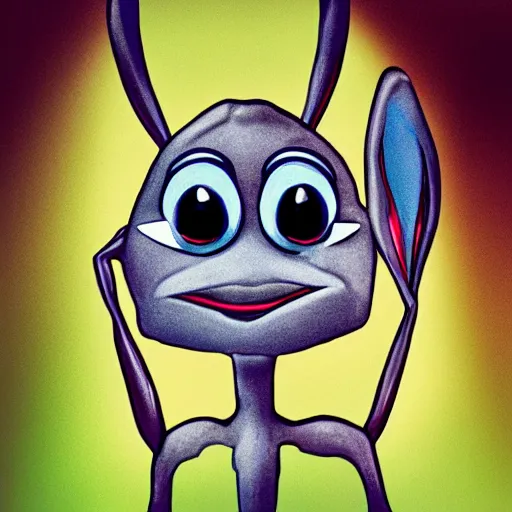 Image similar to anthropomorphic bug with bunny ears