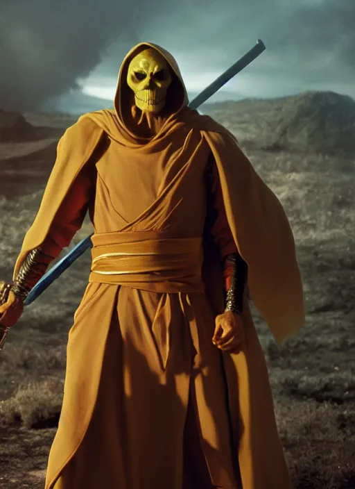 Image similar to movie still of skeletor as obi - wan kenobi, 8 k, hd